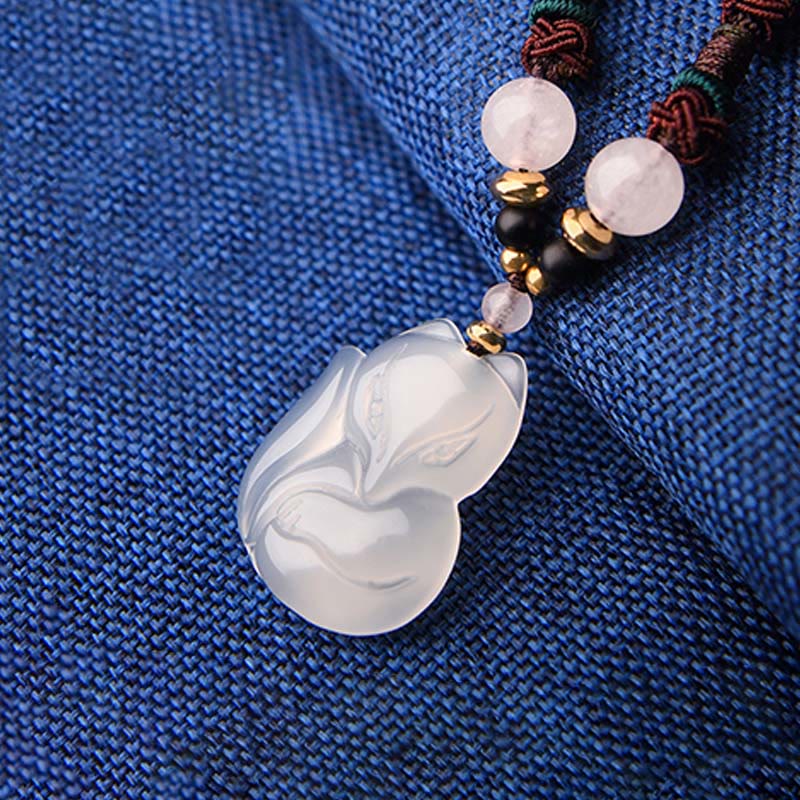 Buddha Stones Chalcedoon vos roze kristallen kraal harmonie Ketting hanger - image 8