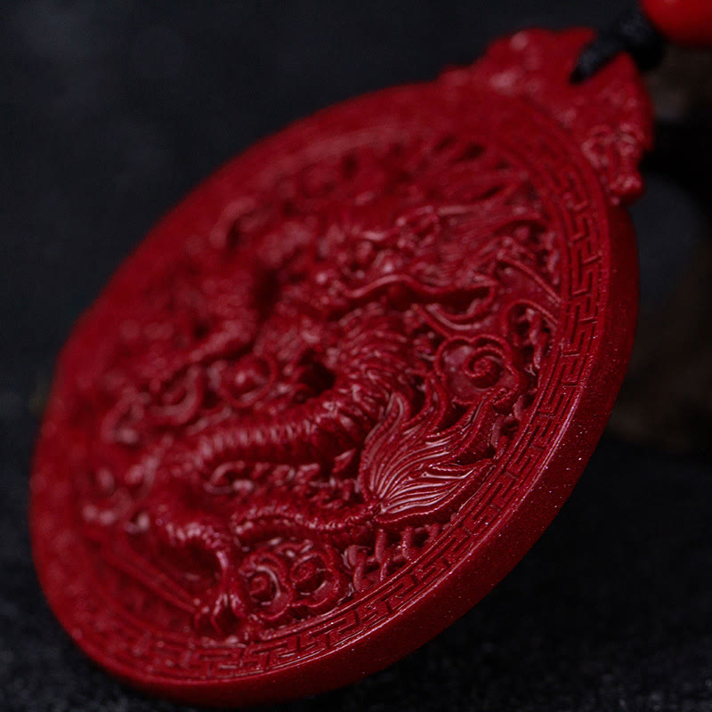 Buddha Stones Ketting met drakenbescherming, natuurlijke cinnaber, Jaar van de Draak - image 4