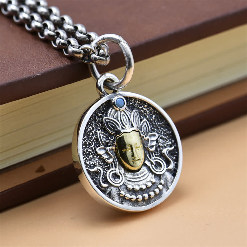 Buddha Stones 925 Sterling Zilveren Groene Tara Dubbele Dorje Vajra Ketting - image 4