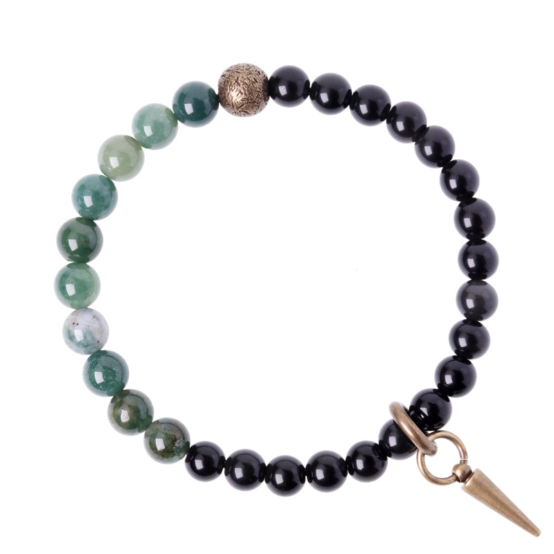 Buddha Stones Armband voor koppels met zwarte obsidiaan, sodaliet en koperen kristallen. - image 12