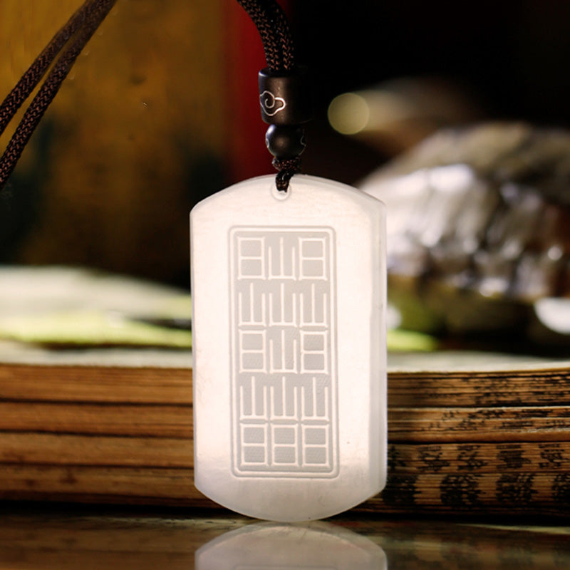 Buddha Stones Witte jade PiXiu Yin Yang geluks- en Ketting - image 7