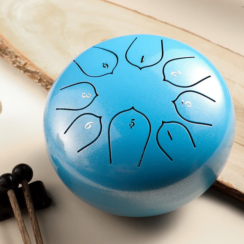 Buddha Stones Stalen tongtrommel, klankgenezing, meditatie, lotuspatroon, drumstel, 8 noten, 15 cm percussie-instrument - Blauw - image 16