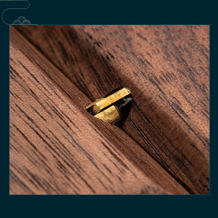 Vintage handgemaakte Sieraden opbergdoos van zwart walnoothout, houten geschenkdoos - image 15