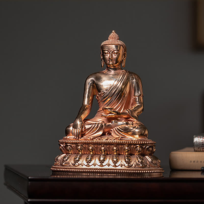 Buddha Stones Gautama Shakyamuni Boeddha beeldje, Sereniteit, koperen beeldje, woondecoratie - image 5