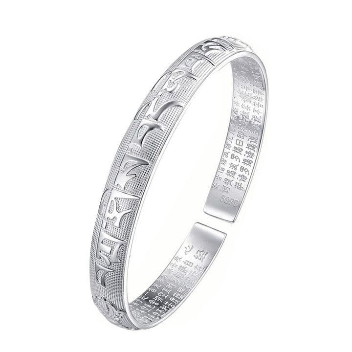 Buddha Stones Tibetaanse Sanskriet witte koperen meditatie- en Bangle-armband - image 7