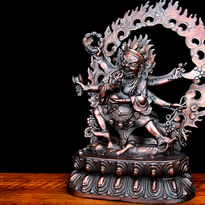 Buddha Stones Tibetaanse Mahakala Bodhisattva beeldje, mededogen, koperen beeldje, decoratie - image 7