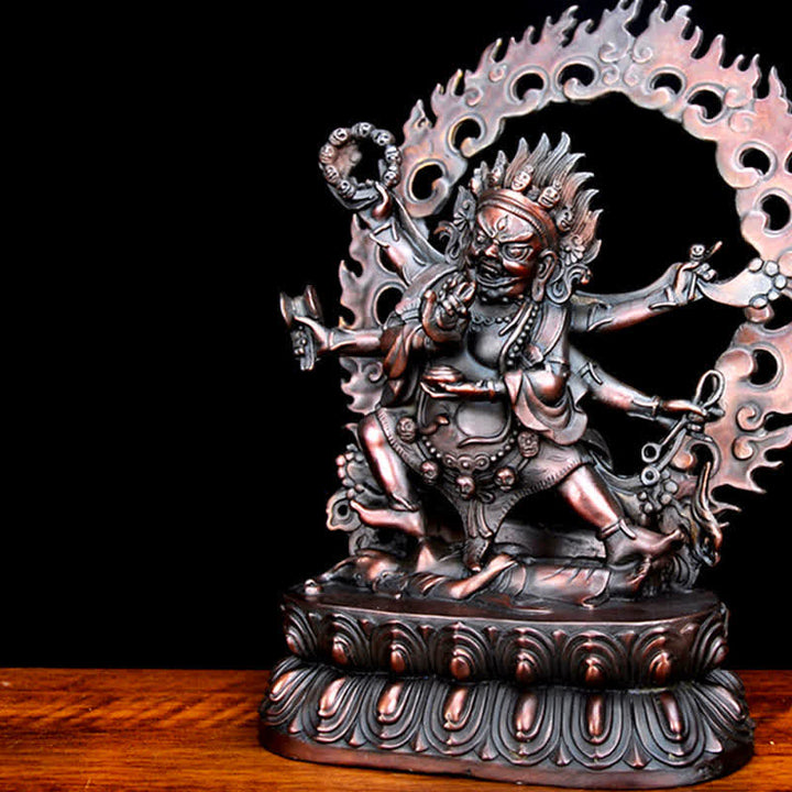 Buddha Stones Tibetaanse Mahakala Bodhisattva beeldje, mededogen, koperen beeldje, decoratie - image 7