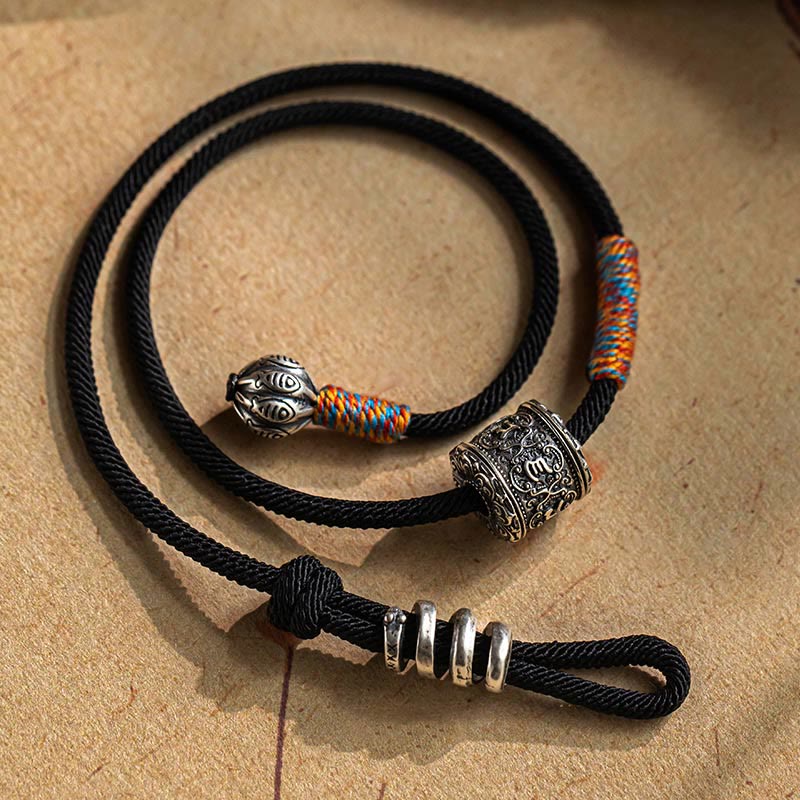 Buddha Stones Tibetaans Om Mani Padme Hum gegraveerd amulet dubbele Armband - image 1