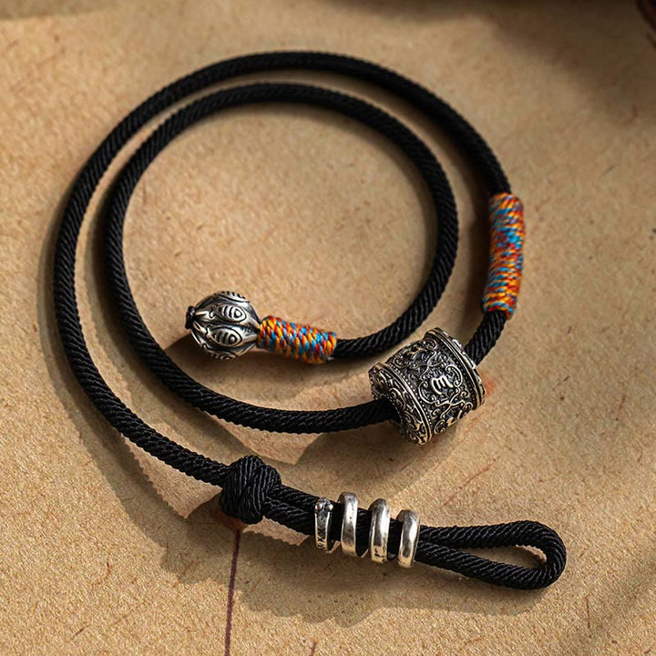 Buddha Stones Tibetaans Om Mani Padme Hum gegraveerd amulet dubbele Armband - image 1