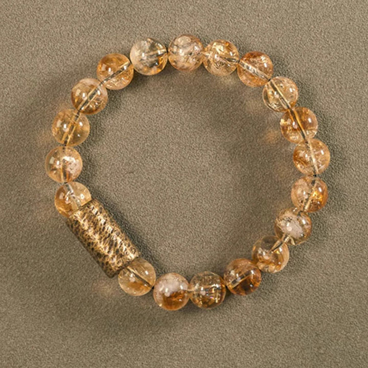 Buddha Stones Armband met natuurlijke citrienkristallen en messing kralen - image 4