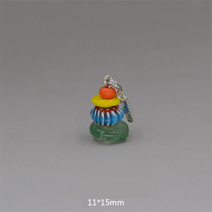 Buddha Stones Zen Cairn Labradoriet Diverse Kristallen Kalmerende Hanger Ketting - Hanger met vier glazen kralen 11*15mm - image 29