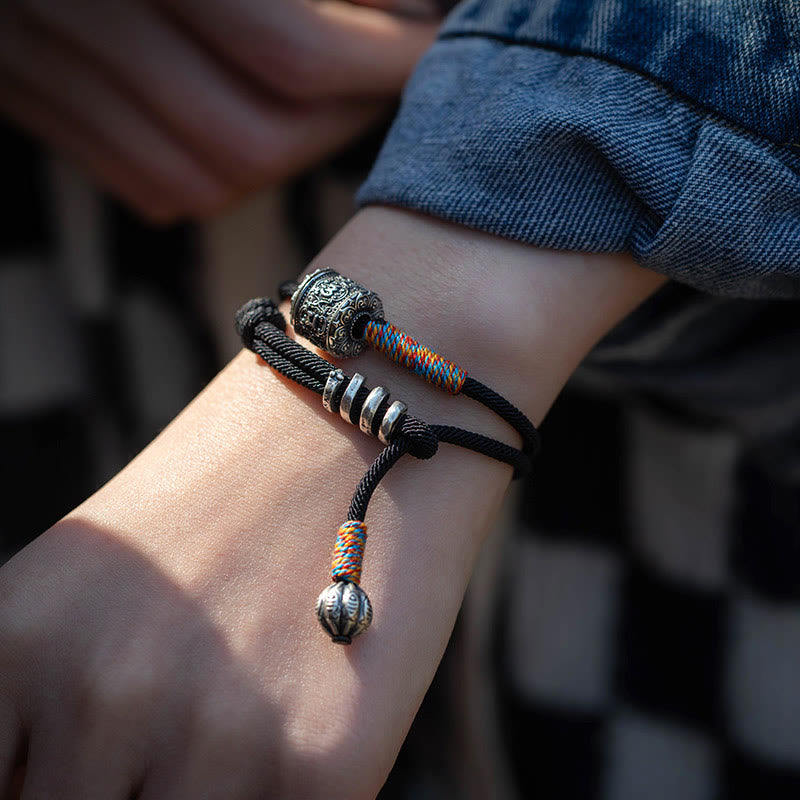 Buddha Stones Tibetaans Om Mani Padme Hum gegraveerd amulet dubbele Armband - image 3