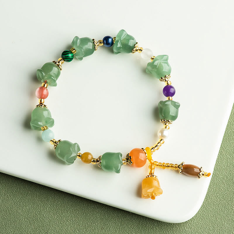 Buddha Stones Groene aventurijn magnolia bloem Armband - image 1