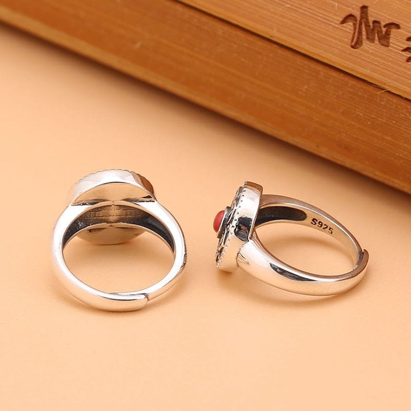 Buddha Stones Tibetaanse Om Mani Padme Hum Peace draaibare Ring - image 17