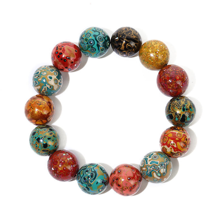 Buddha Stones Natuurlijke, veelkleurige lakparels, rustgevende Armband - image 4