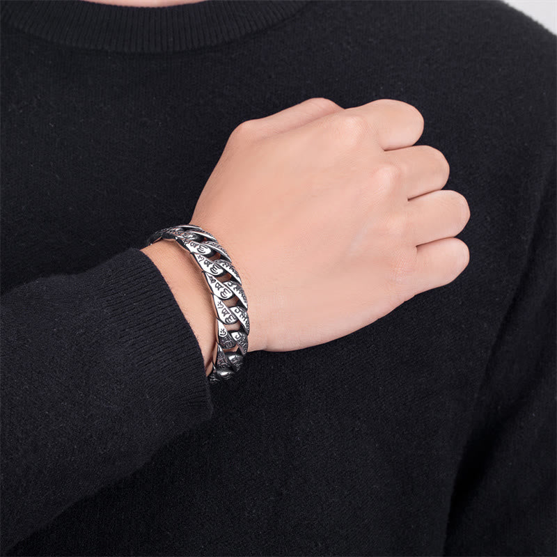 Buddha Stones Armband Om Mani Padme Hum Mantra Bangle van titaniumstaal - image 9