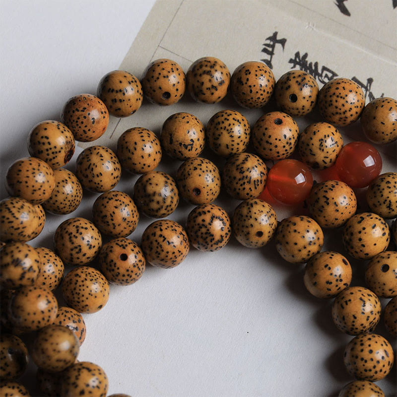 Buddha Stones 108 Mala kralen Bodhizaad Rode agaat Armband - image 3