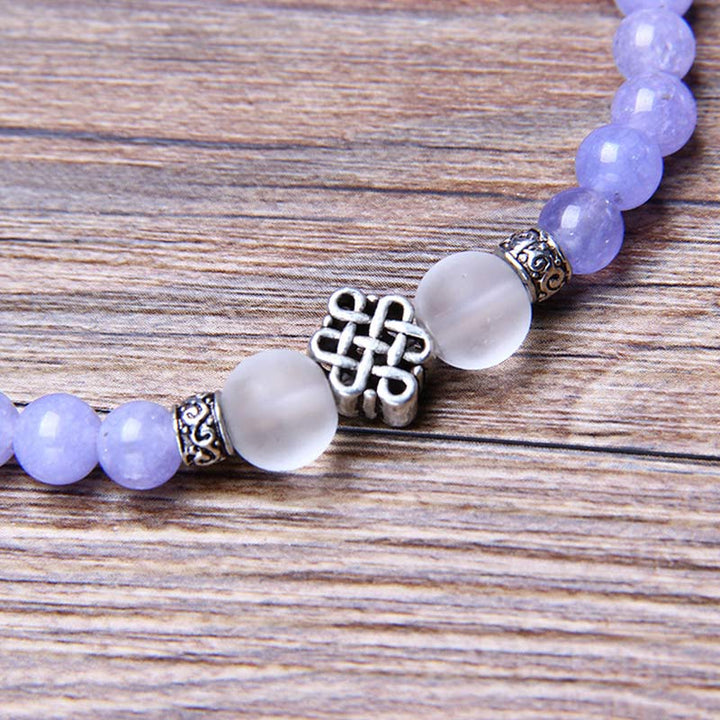 Buddha Stones Paarse jaspis kralen Armband Mala - image 8