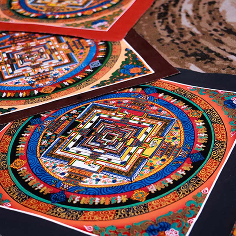 Buddha Stones Tibetaanse handgemaakte Thangka Mandala schilderij blind box met willekeurig kleurenpatroon - image 7
