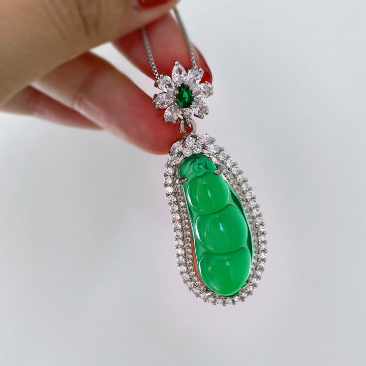 Geluksboon Ketting van cyaan jade - image 5