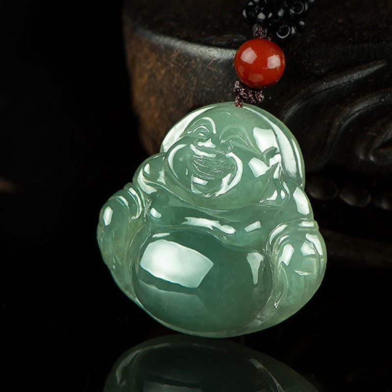 Buddha Stones Lachende Boeddha Jade Overvloed Ketting - image 3