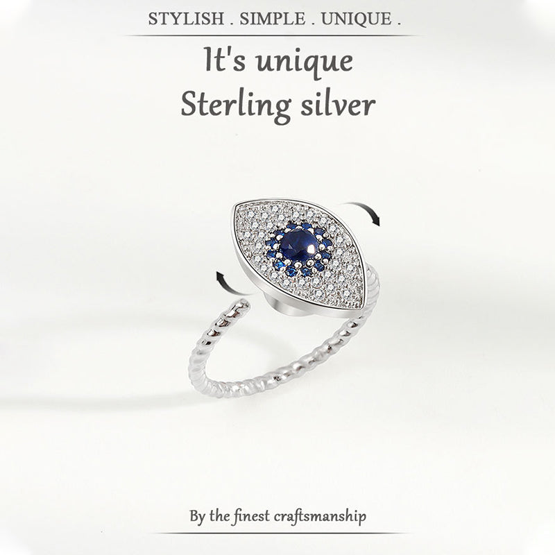 Draaibare Ring van 925 sterling zilver met bescherming tegen het boze oog. - image 5