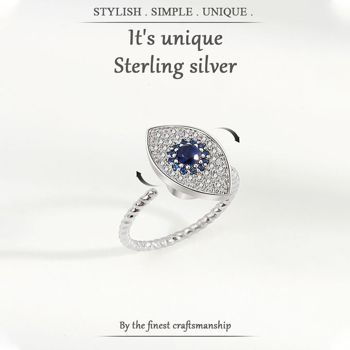 Draaibare Ring van 925 sterling zilver met bescherming tegen het boze oog. - image 5