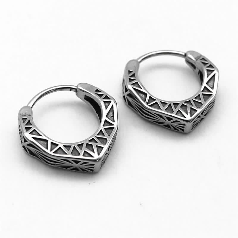 Viking Hoop Titanium Steel Balance Oorbellen - image 6