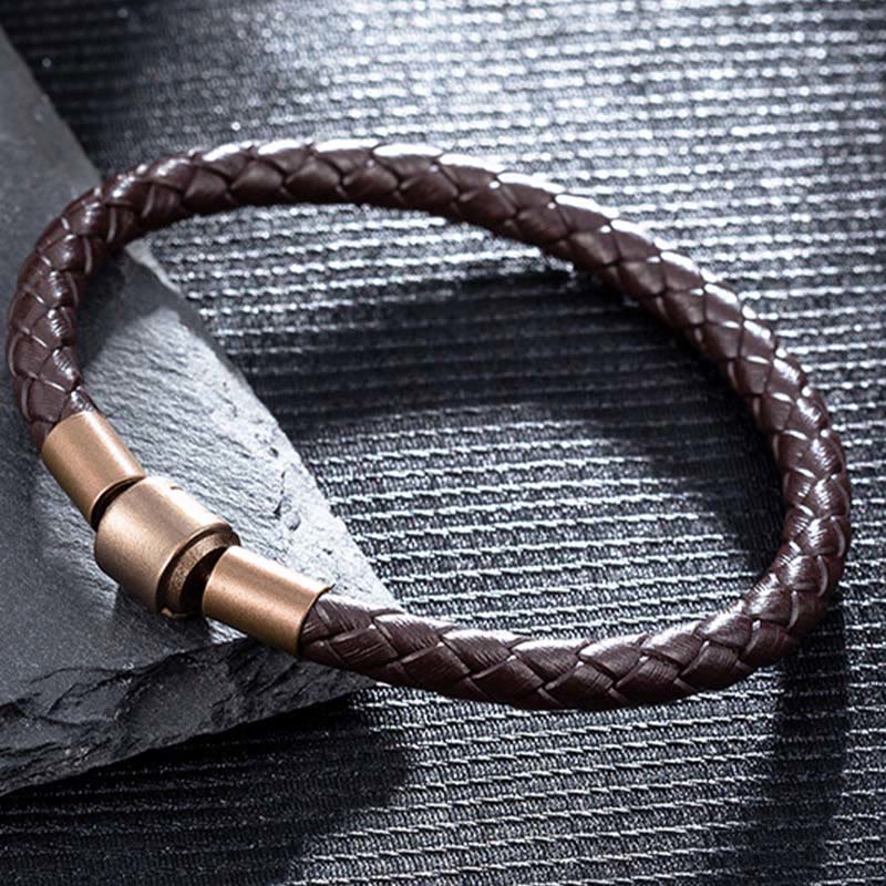 Buddha Stones Armband leren touwarmband met geluksvlechtwerk - image 9