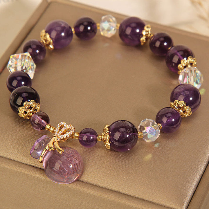 Buddha Stones Natuurlijke amethist kristallen geldzak bedeltje positieve Armband - image 4