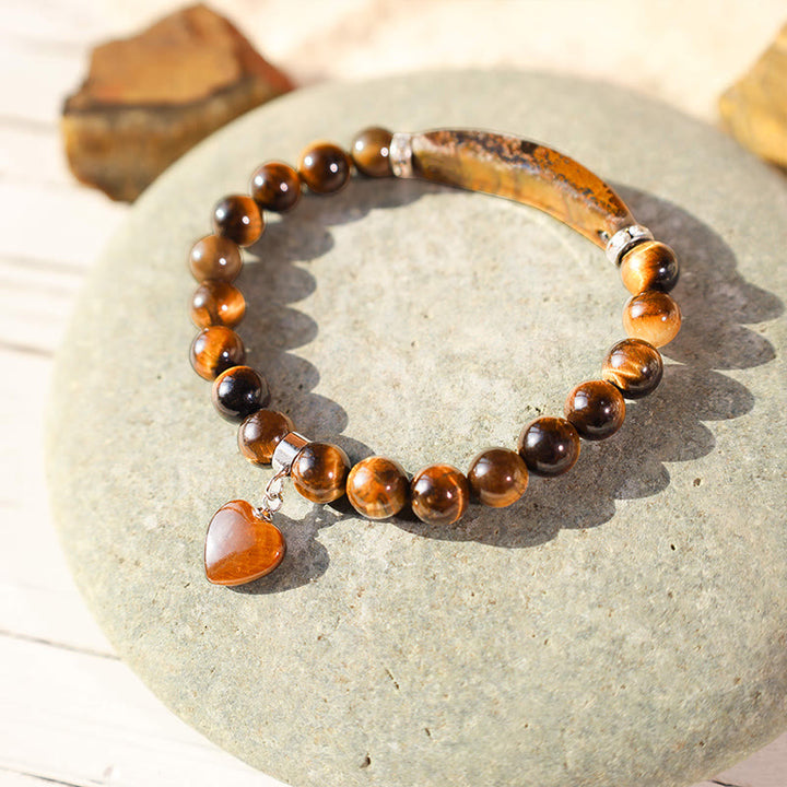 Buddha Stones Armband met helende kralen in de vorm van een liefdeshart van natuurlijke kwarts - image 17