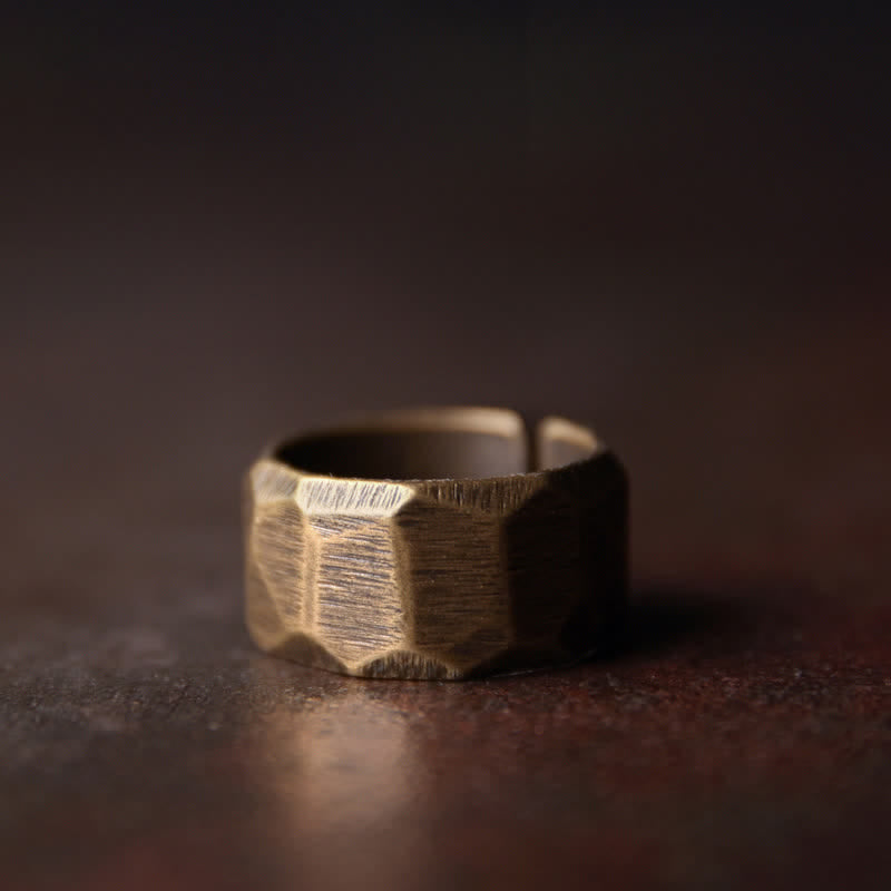 Buddha Stones Tibetaanse Ring van koper met eenvoudig design, symbool van rijkdom. - 49,6 mm - 10mm - image 15