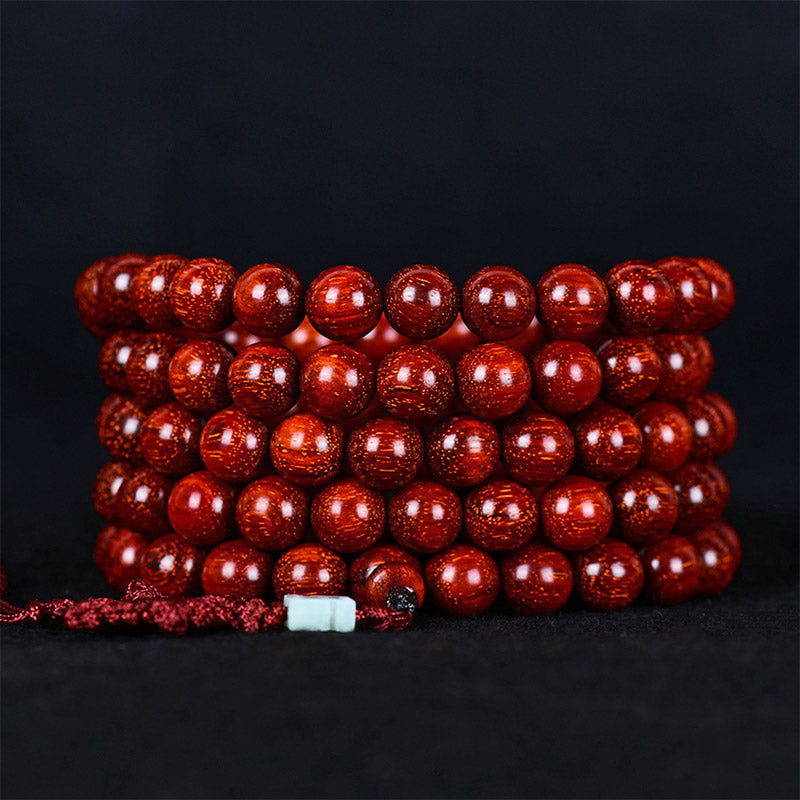Buddha Stones Tibetaanse Armband met kleine rode sandelhouten blaadjes - image 14