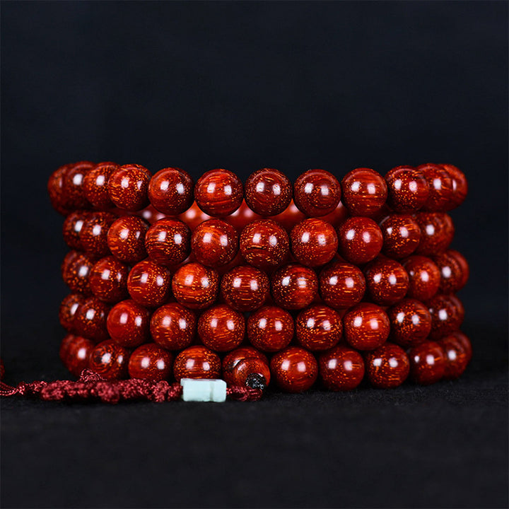 Buddha Stones Tibetaanse Armband met kleine rode sandelhouten blaadjes - image 14