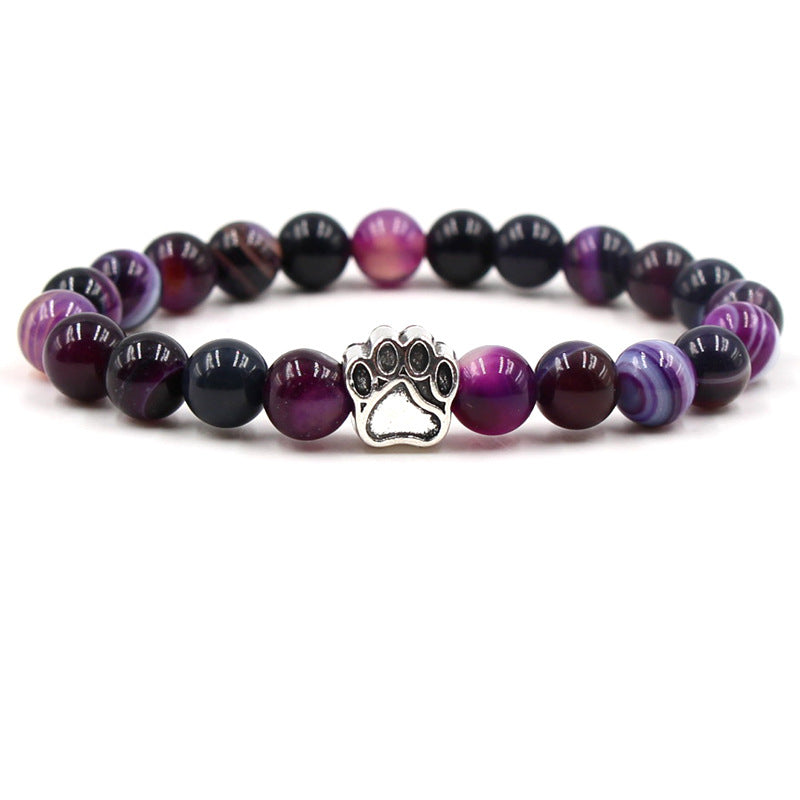 Indiase agaat groene agaat hondenpoot positieve kalmerende Armband - Paarse agaat (Bescherming ♥ Moed) - image 12