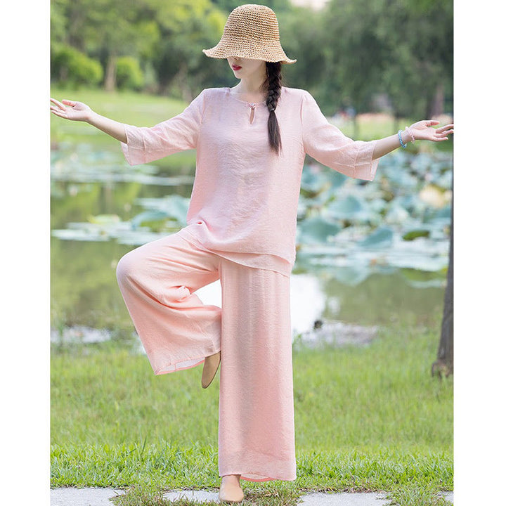 Tai Chi Meditatie Gebed Zen Spirituele Ochtendpraktijk Kleding Dames Set - image 20