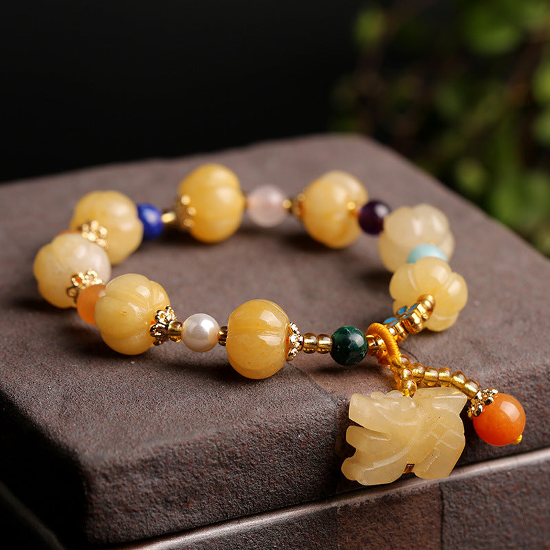 Buddha Stones Gouden zijden jade PiXiu rijkdom Armband - image 4