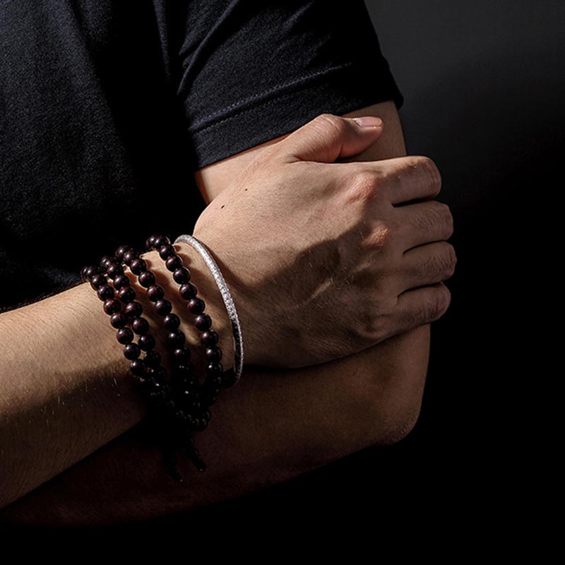 Buddha Stones Tibetaanse Hartsoetra Armband van wit koper - image 1