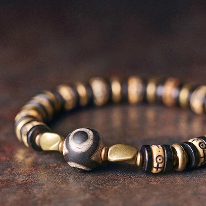 Buddha Stones Armband van Tibetaanse botkralen en ebbenhout voor extra kracht - image 6