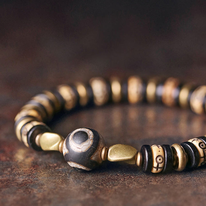 Buddha Stones Armband van Tibetaanse botkralen en ebbenhout voor extra kracht - image 6
