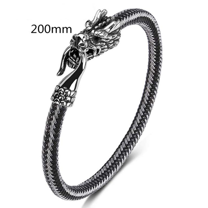 Buddha Stones Armband van titaniumstaal ter bescherming en geluk - Wit &amp; Zwart - 200 mm - image 31