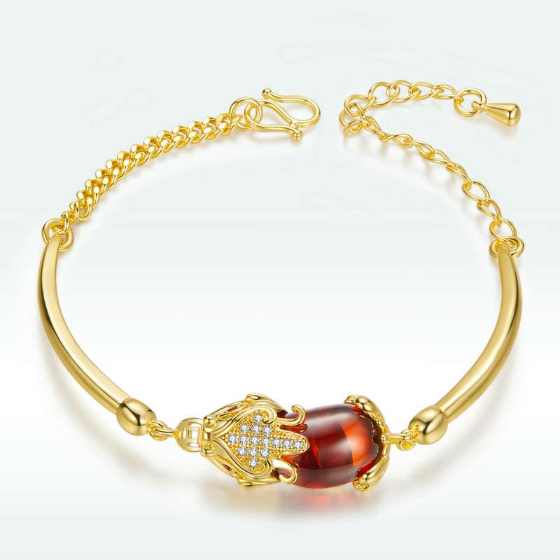 Feng Shui Gouden Rode Agaat PiXiu Armband voor Rijkdom en Geluk - image 3