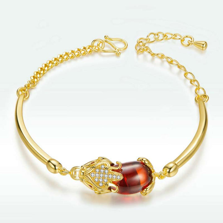 Feng Shui Gouden Rode Agaat PiXiu Armband voor Rijkdom en Geluk - image 3