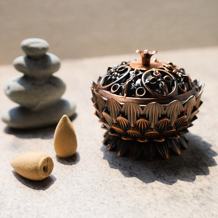 Buddha Stones Tibetaanse lotusvormige wierookbrander voor Wierook - image 0