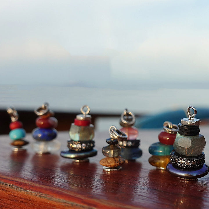 Buddha Stones Zen Cairn Labradoriet Diverse Kristallen Kalmerende Hanger Ketting - image 36
