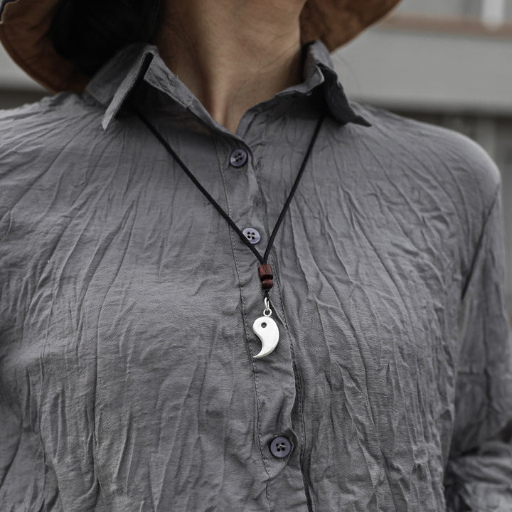 Buddha Stones Ketting met Yin Yang-balans en harmonie, 990 sterling zilver - image 9