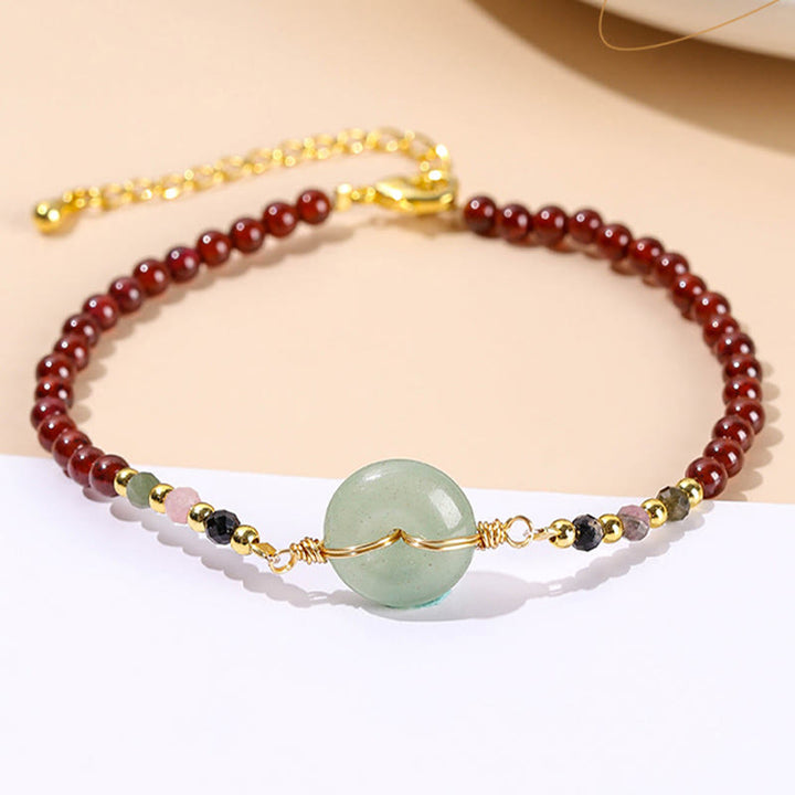 Buddha Stones Natuurlijke granaat vredesgesp kraal kalm Armband - image 4