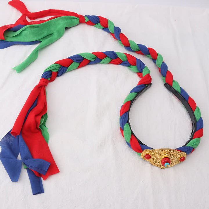 Tibetaanse kleurrijke kwastjes als haarversiering en haaraccessoires. - Blauw - Prismatisch - image 5