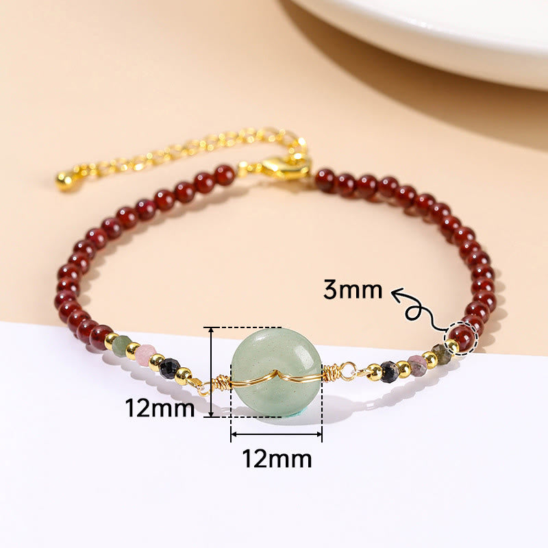Buddha Stones Natuurlijke granaat vredesgesp kraal kalm Armband - image 9