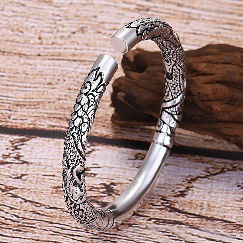 Buddha Stones Armband met draak, gelukbrengende wolken, geluksbescherming, Bangle - image 4
